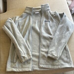 Columbia Light Gray Full-Zip Fleece Jacket